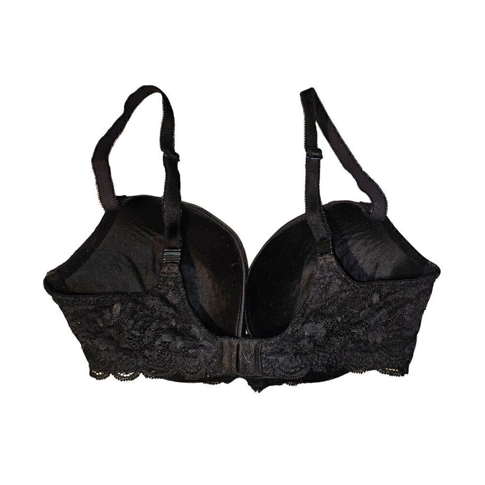 Victoria's Secret Dream Angel Black Push Up Bra Sz 32 D Moulded Underwire Smooth - Picture 2 of 13